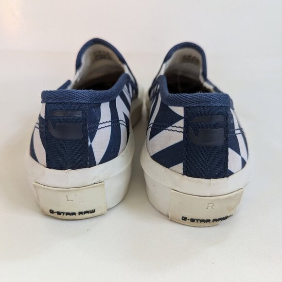 G-Star Raw Strett Slip On Canvas Sneaker Blue & White Sz 38/US 8 - Picture 7 of 8